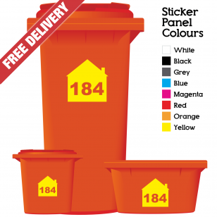 Wheelie Bin Sticker Numbers House Style (Pack Of 6)